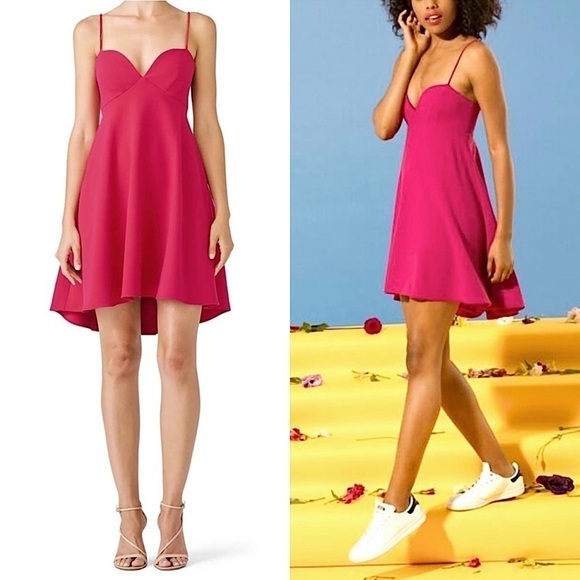 BLACK HALO Sleeveless Sweetheart Neckline Stretch Crepe Babydoll Mini Dress 2 - Picture 1 of 7